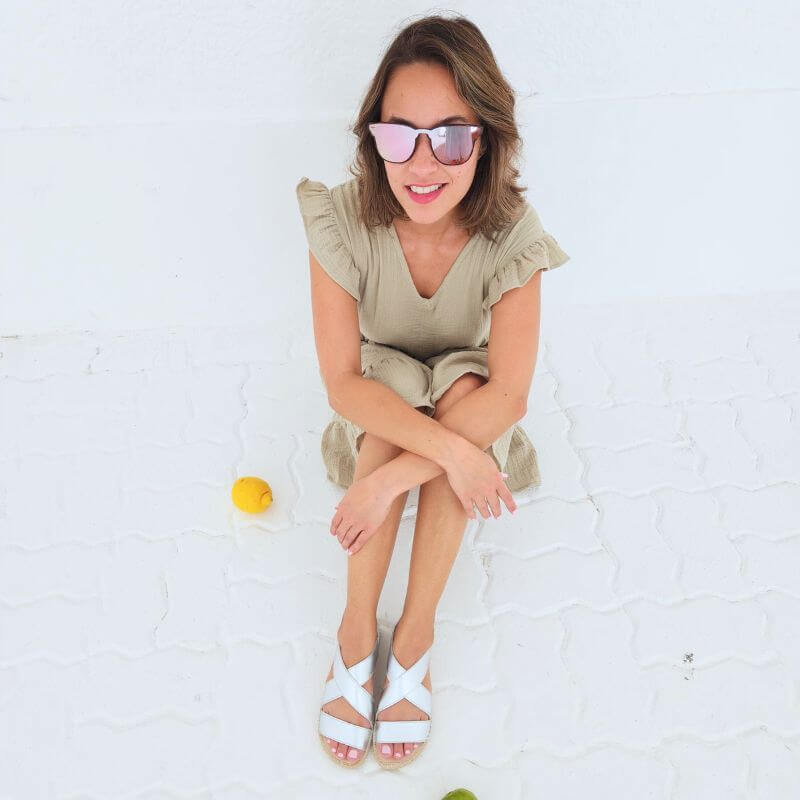 Espadrille de plage argentée