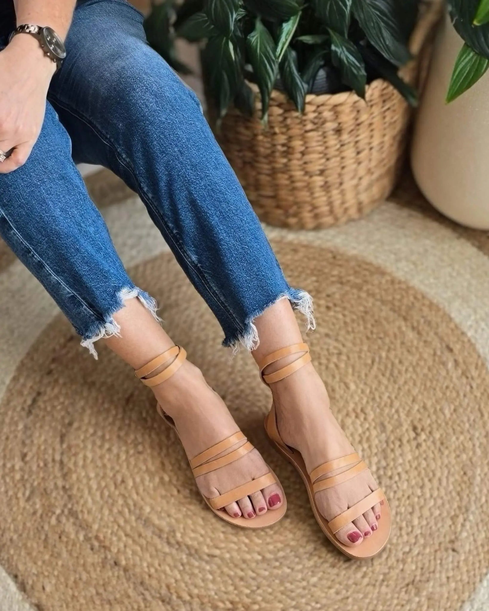 Sandale Gia couleur caramel