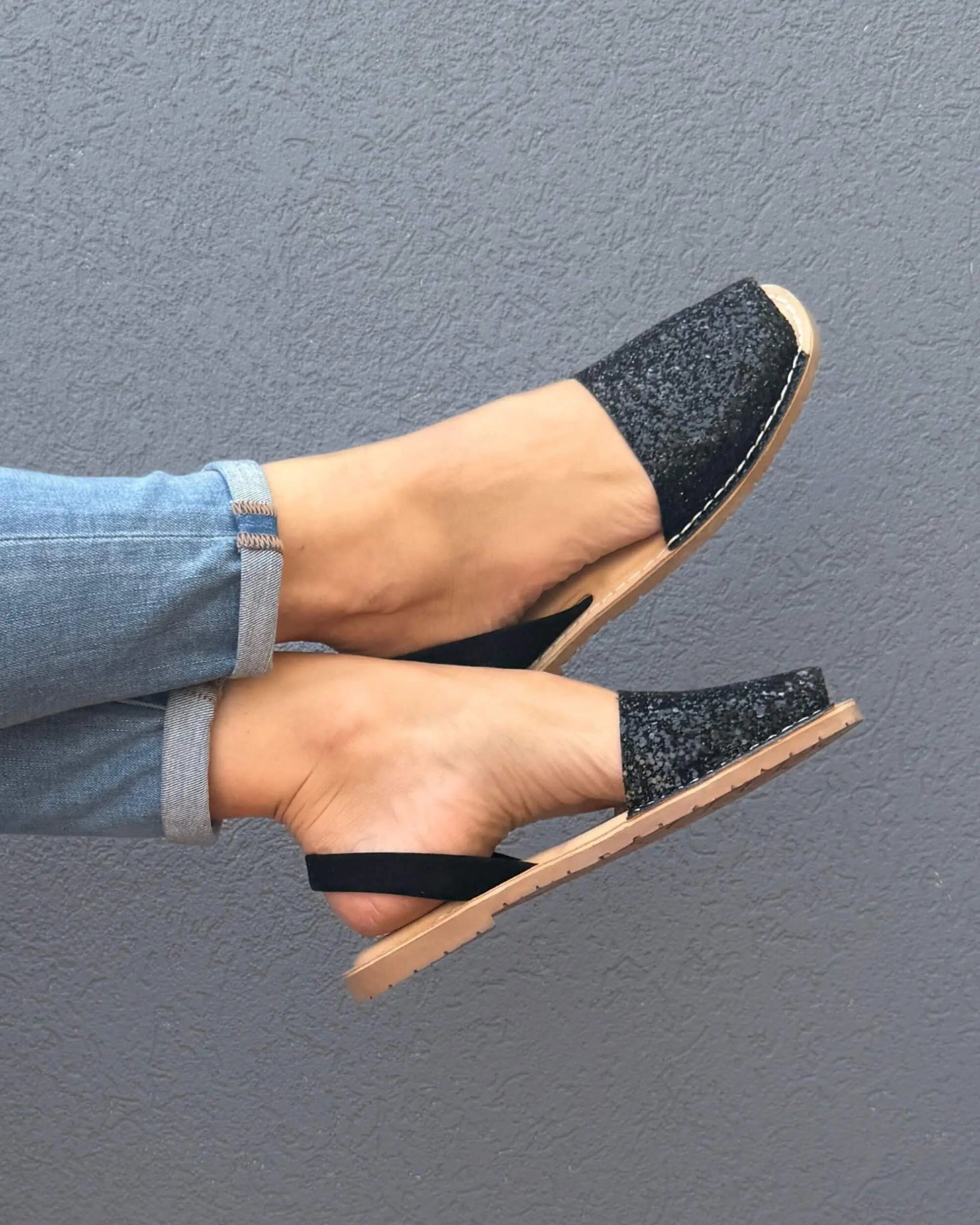 Luxe Avarca en Midnight Glitter (Vegan)