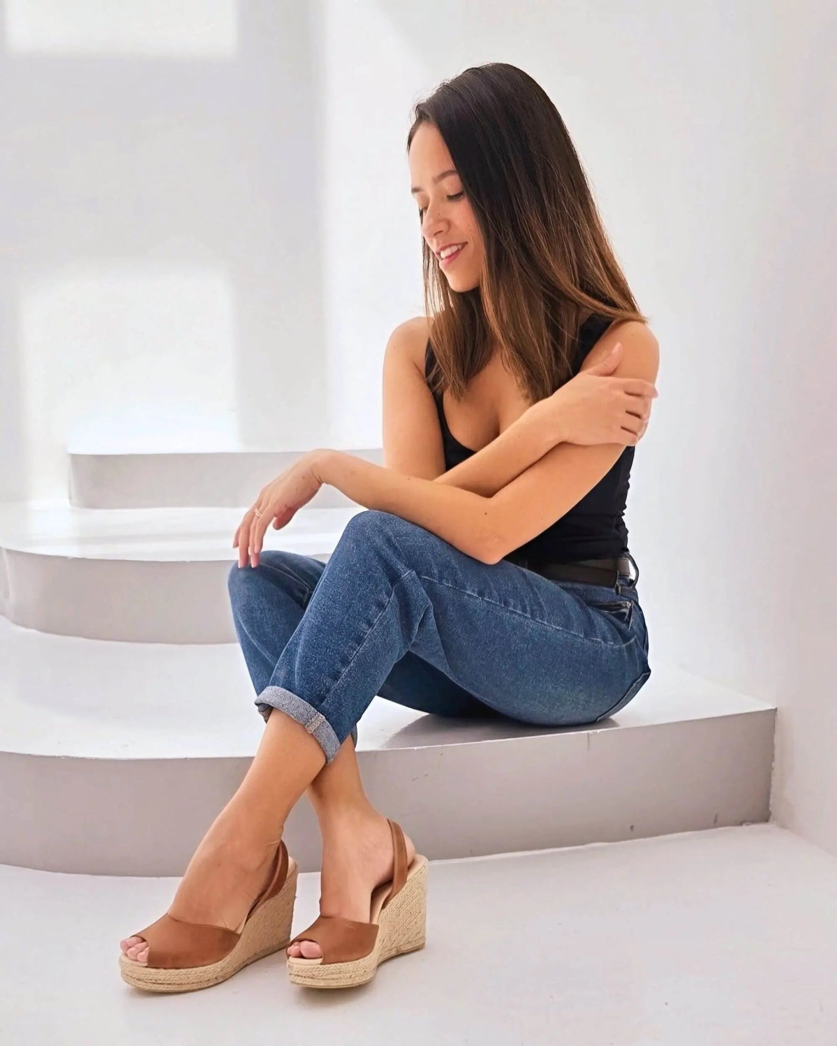 Espadrille compensée Roxy couleur chocolat